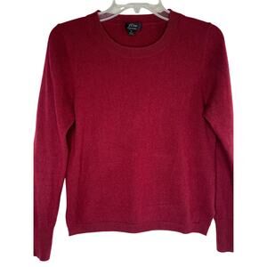 J. Crew Cashmere long sleeve crew neck sweater, burgundy, size M